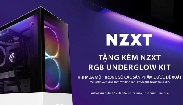 Mua case NZXT tặng kit đèn LED RGB Underglow