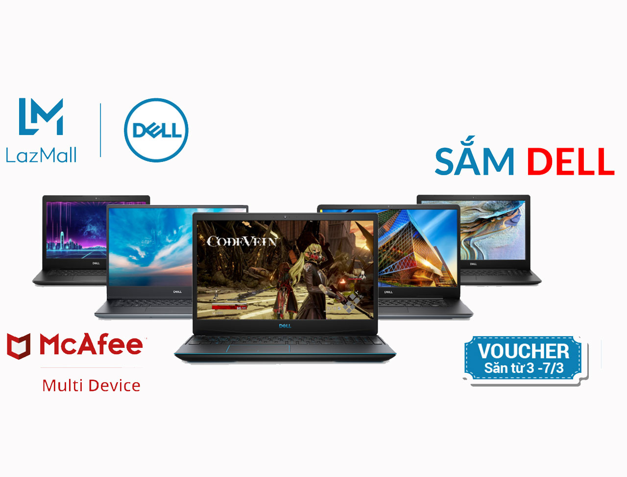 Săn laptop Dell với giá giảm đến 5 triệu đồng trên Lazada