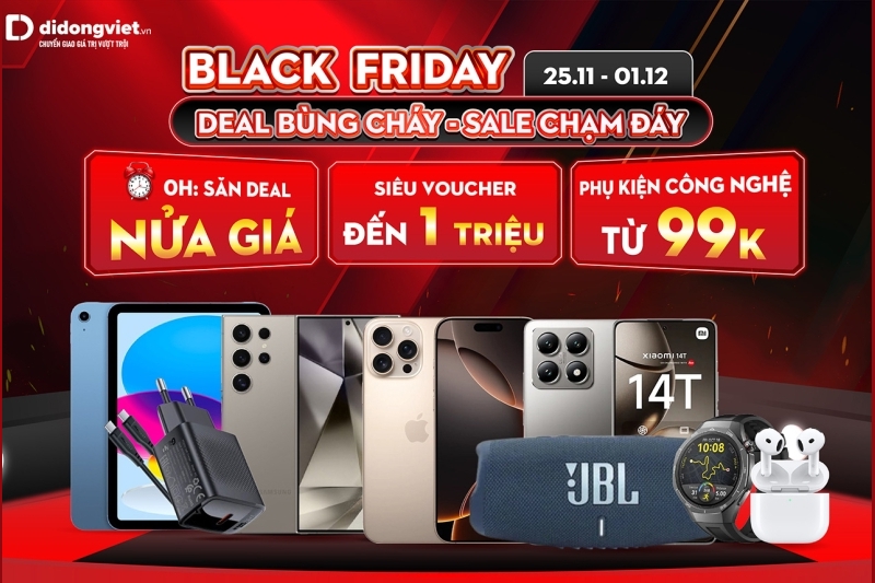 Black Friday tại Di Động Việt: Săn sale cực sốc, giá chạm đáy