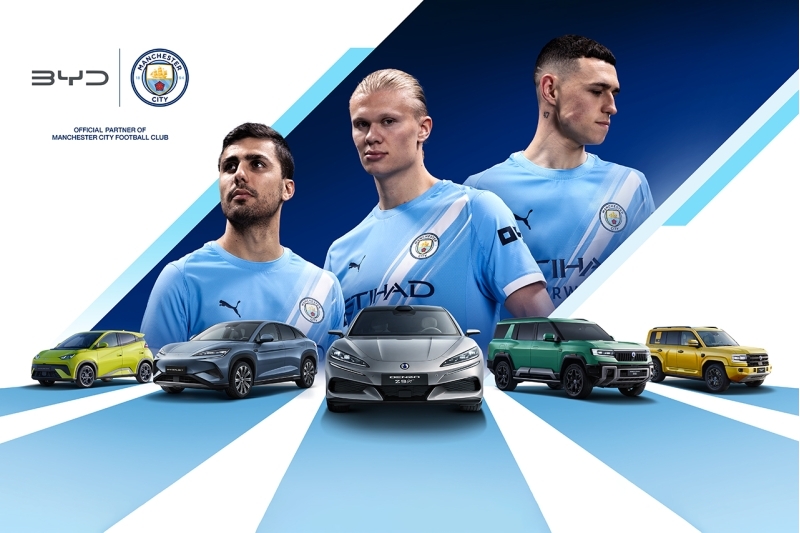 BYD trở thành đối tác chính thức của CLB bống đá Manchester City
