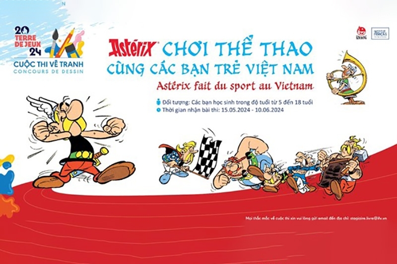 Cuộc thi vẽ tranh 'Astérix chơi thể thao cùng các bạn trẻ Việt Nam'