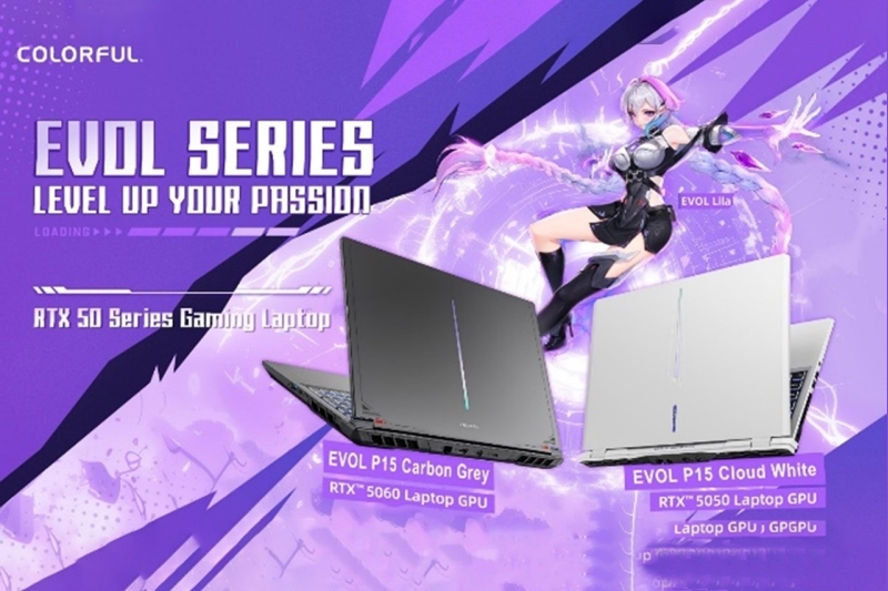 COLORFUL EVOL P15 chơi game, làm việc đã hơn với tùy chọn dòng GPU NVIDIA Geforce RTX 50