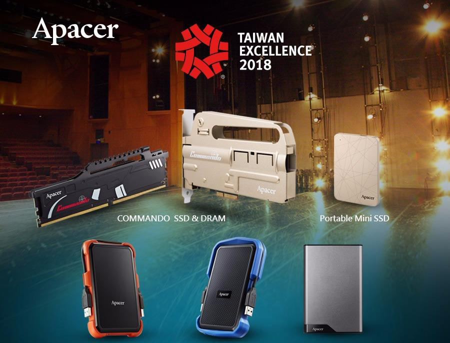 Apacer lần thức 9 liên tiếp được vinh danh tại giải thưởng Taiwan Excellence 2018