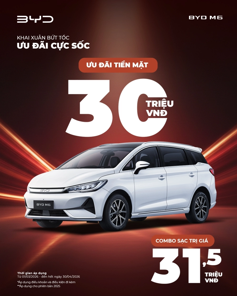 BYD Việt Nam ưu đãi tháng 3 với chương trình 'Khai xuân bứt tốc - Ưu đãi cực sốc'