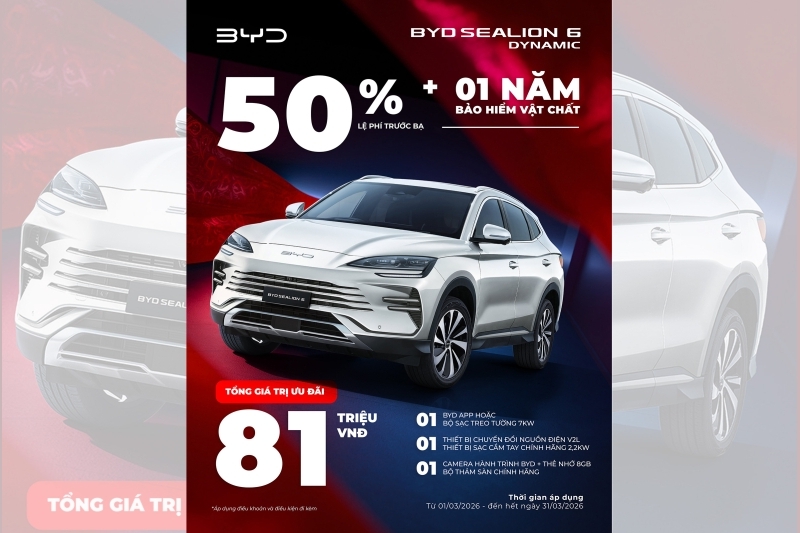 BYD Việt Nam ưu đãi tháng 3 với chương trình 'Khai xuân bứt tốc - Ưu đãi cực sốc'