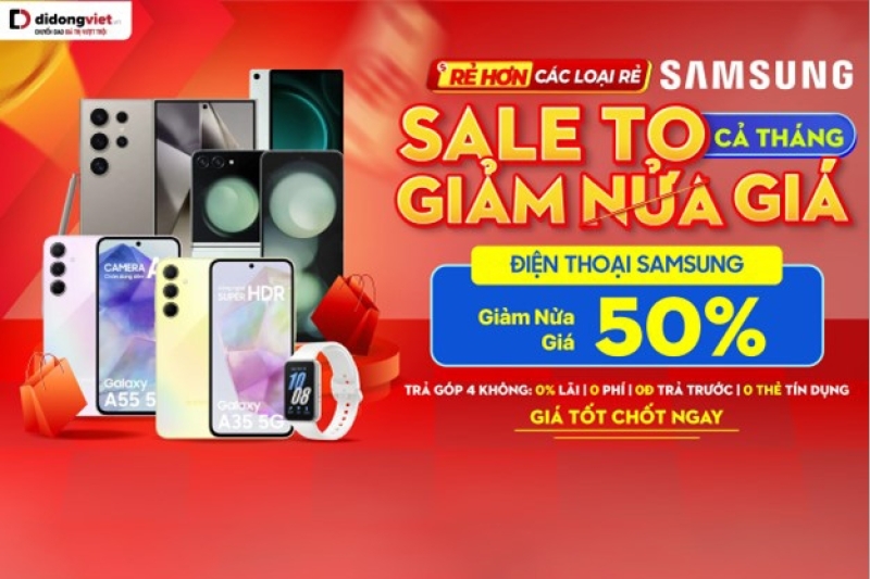 Samsung 'sale to giảm nửa giá' tại Di Động Việt