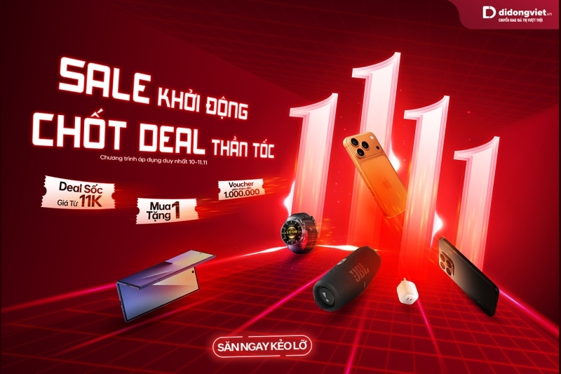Sale công nghệ 11/11: Mua điện thoại tặng loa bluetooth, phụ kiện chỉ từ 11.000 đồng