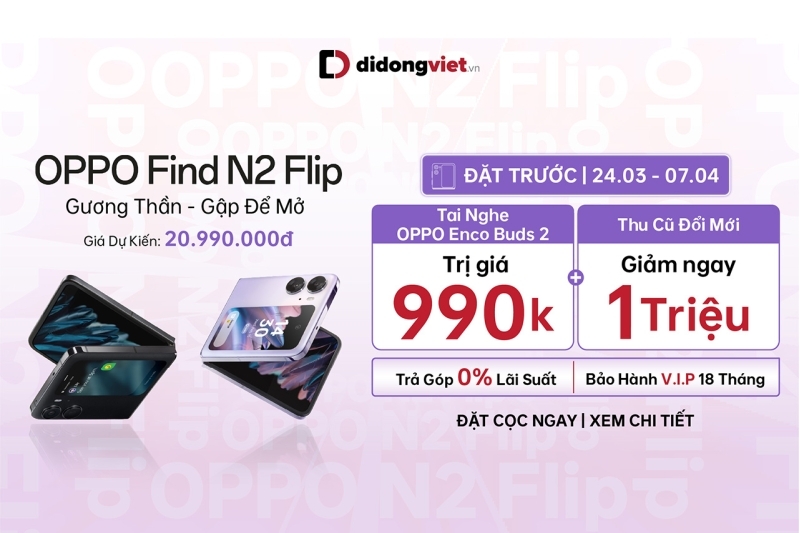 OPPO Find N2 Flip, smartphone màn hình gập đầu tiên của OPPO được giới người dùng Việt săn đón