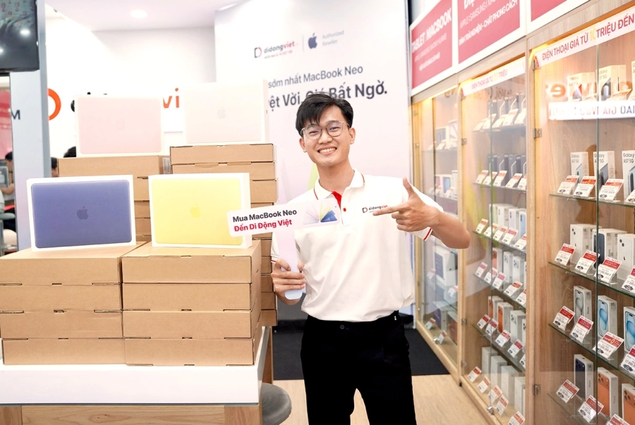 Trả hàng sớm và mở bán chính thức MacBook Neo, Di Động Việt ưu đãi lên đến 5 triệu đồng