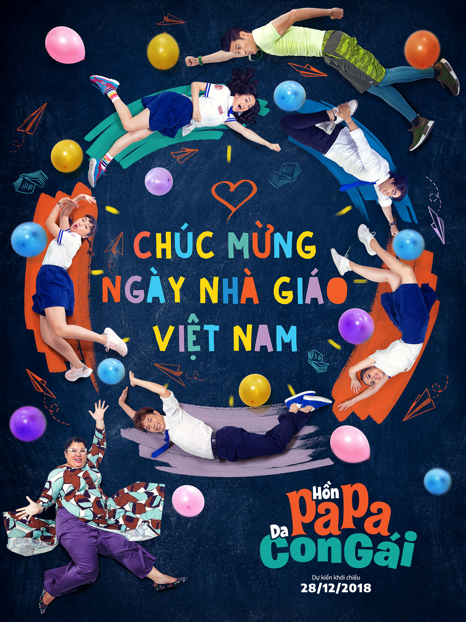 Vừa tung teaser #2 và poster nhân vật chưa lâu, Hồn Papa Da Con Gái tiếp tục tung bộ ảnh đặc biệt mừng ngày nhà giáo Việt Nam