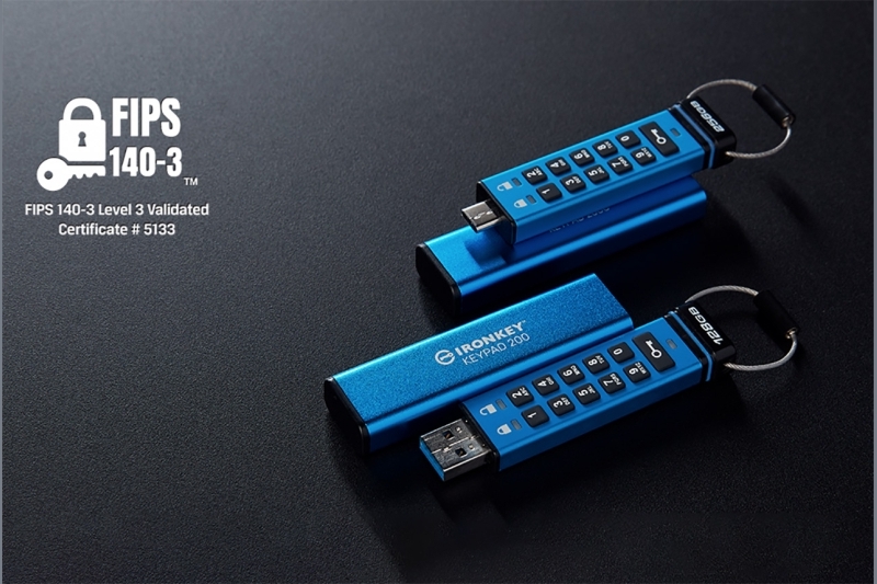 USB Kingston IronKey Keypad 200 đạt chứng nhận  NIST FIPS 140-3 cấp độ 3