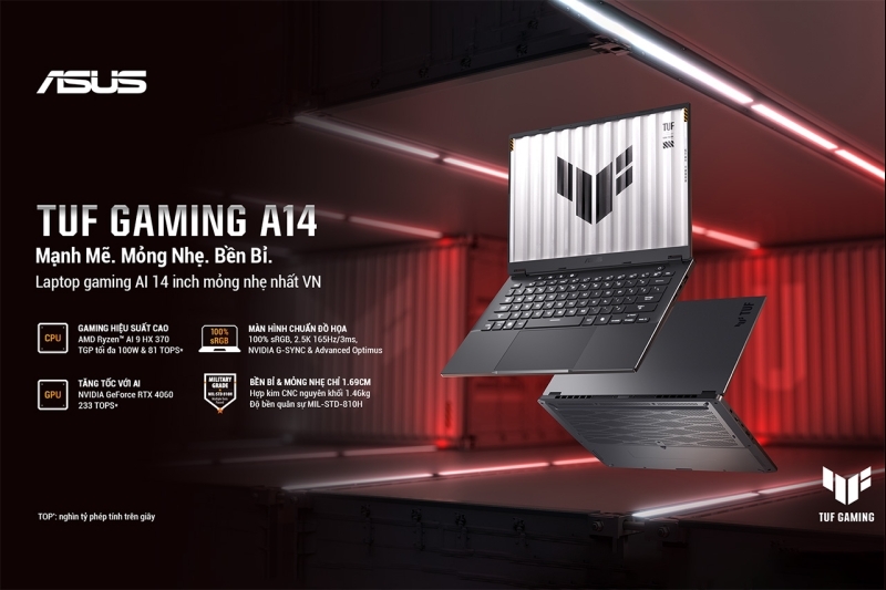 ASUS Việt Nam mở bán sớm ASUS TUF Gaming A14 kèm combo quà tặng hấp dẫn