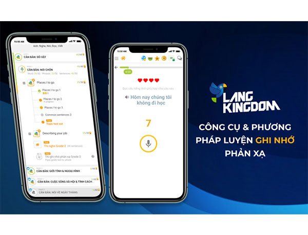 Lang Kingdom giúp luyện phản xạ tiếng Anh