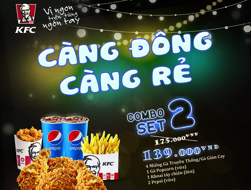 Ăn KFC, càng đông càng rẻ