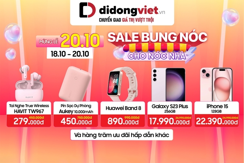 Di Động Việt sale bung nóc nhân ngày 20/10