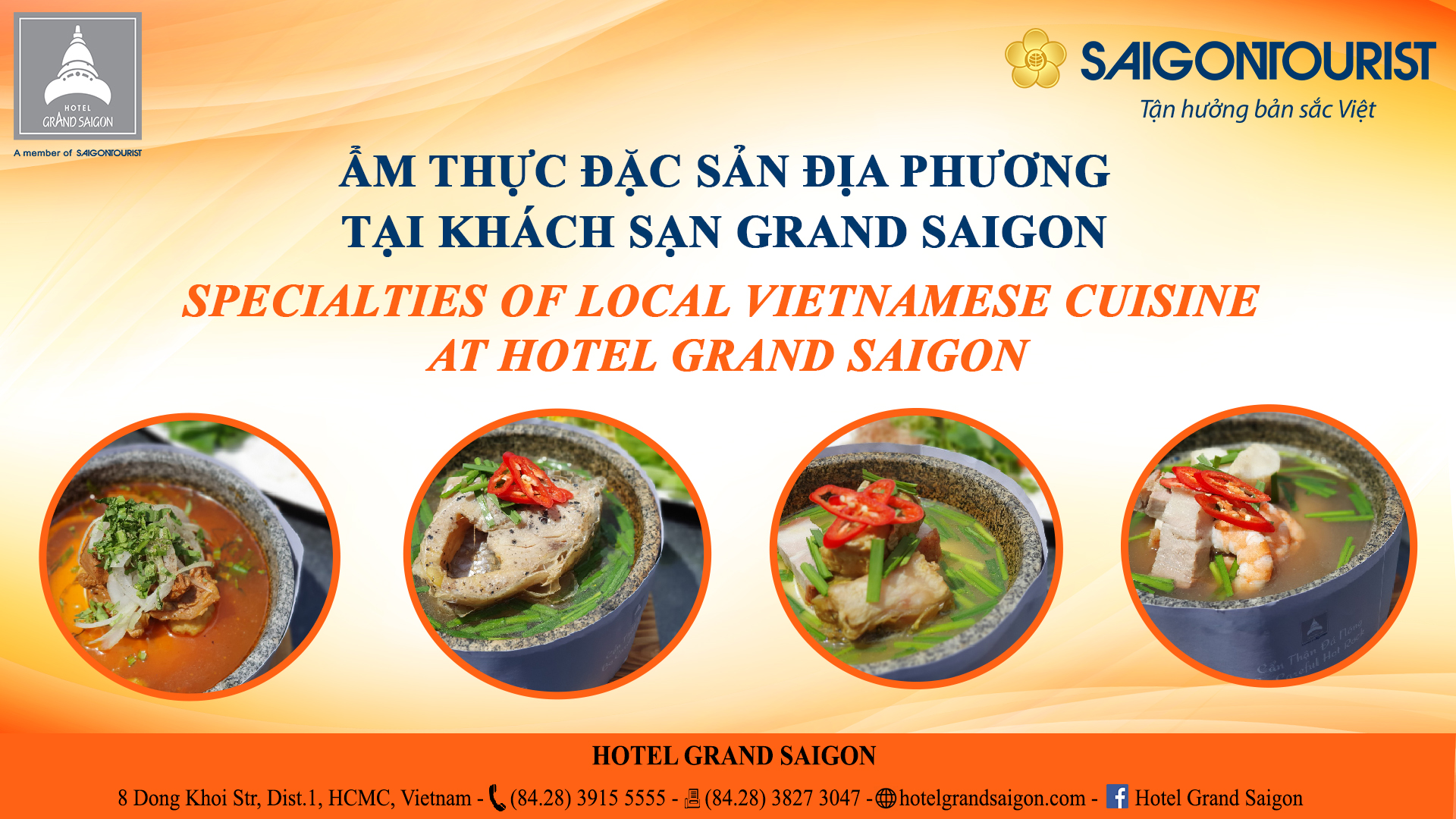 Những món ăn đặc sản địa phương tại khách sạn Grand Saigon