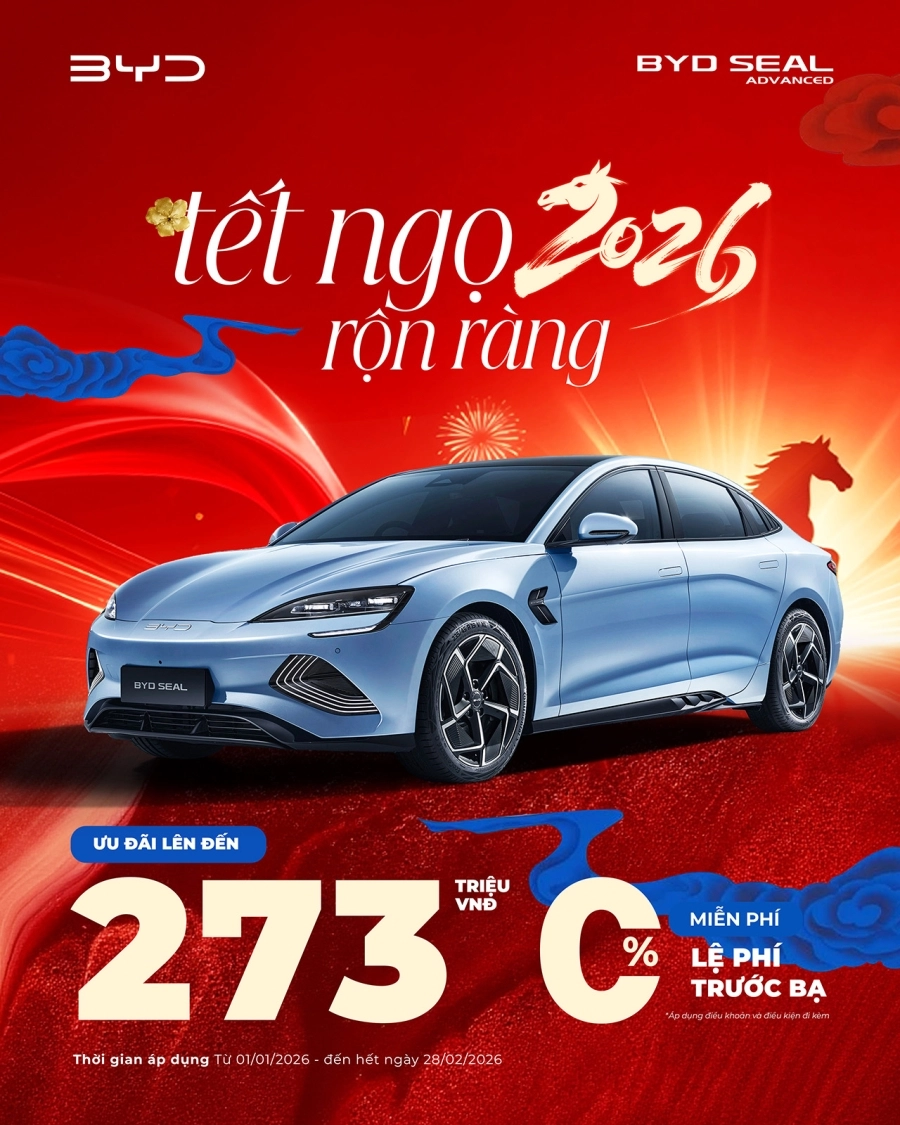 BYD Việt Nam triển khai chương trình ưu đãi chào năm mới “Tết Ngọ rộn ràng - Ưu đãi ngập tràn” 