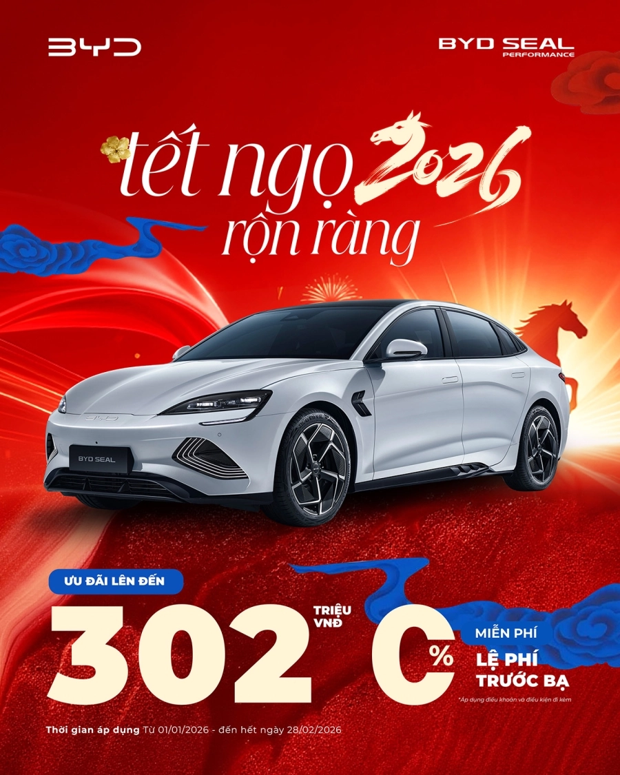 BYD Việt Nam triển khai chương trình ưu đãi chào năm mới “Tết Ngọ rộn ràng - Ưu đãi ngập tràn” 